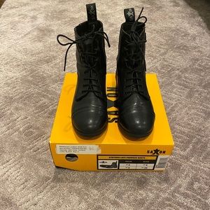 Saxon Syntovia Black LaceUp Horseback Riding Boots